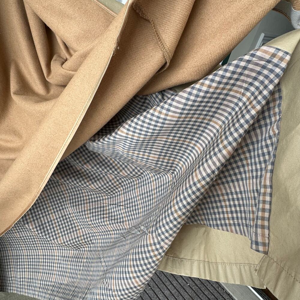 Austin Reed Regent St Trench Coat 40R Tan Wool Liner Belted Rain Jacket Britcore - Picture 11 of 11